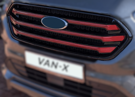 For Ford Transit Custom Front Grille 2018-2023 | Gloss Black Pre-Painted Styling Upgrade | Van-X