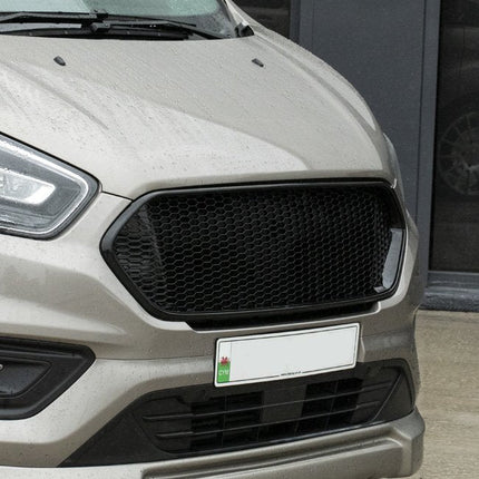 For Ford Transit Custom Badgeless Honeycomb Grille – Gloss Black, Ready to Fit