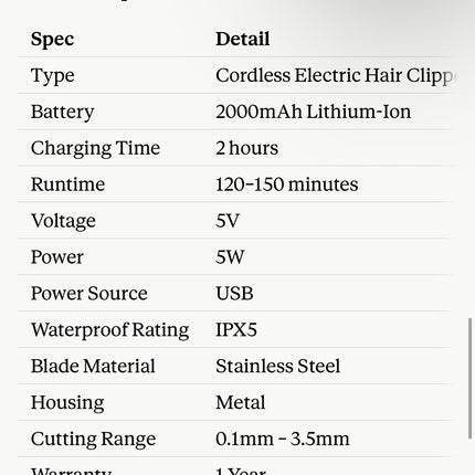 Cordless Hair Clippers for Men – Rechargeable LCD Trimmer