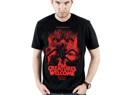 ALL CREATURES WELCOME - Front Print T-Shirt Black
