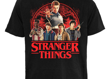 HAWKINS HEROES - Front Print T-Shirt Black