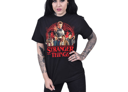 HAWKINS HEROES - Front Print T-Shirt Black