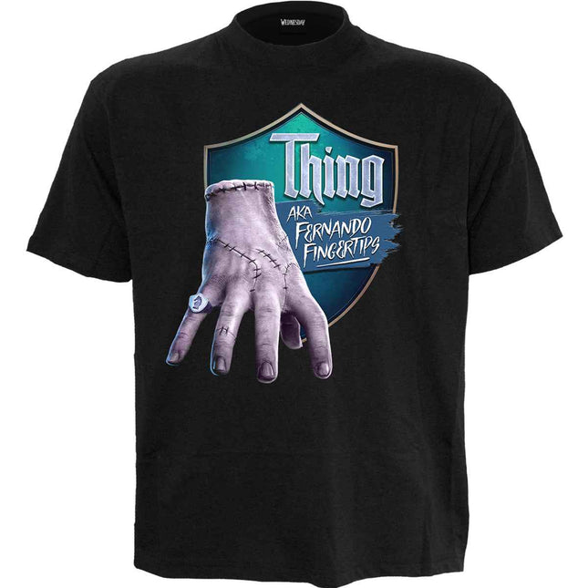 THING - 'FERNANDO FINGERTIPS' - Front Print T-Shirt Black