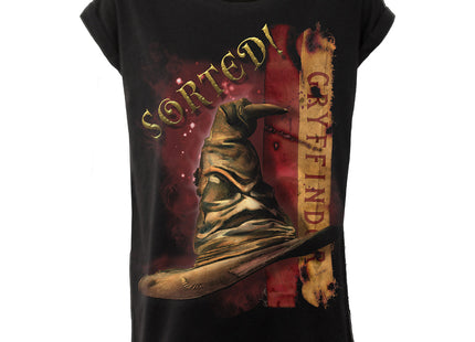 HARRY POTTER - GRYFFINDOR HAT - Boatneck Cap Sleeve Top Black