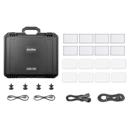 KNOWLED C5R K8 Eight-Light Pocket-Sized Creative RGBWW LED Panel Kit
