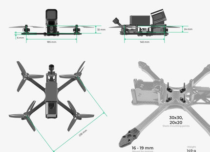 GRL FPV PRO 2 Freestyle Quadcopter Frame 5''