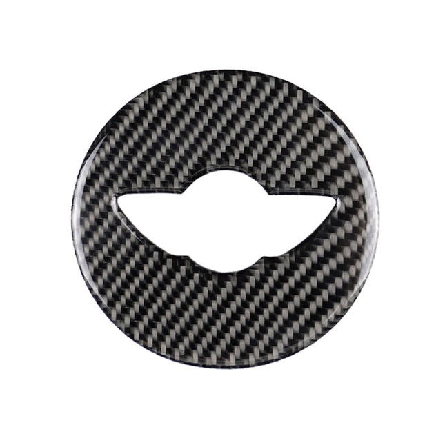 Car Steering Wheel F Chassis Logo Carbon Fiber Decorative Sticker for BMW Mini Cooper F55 / F56 / F60 / Countryman F60, For BMW MINI R56