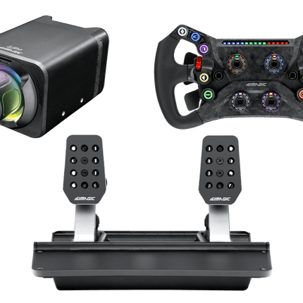 Simagic GT NEO Hub with Alpha EVO Sport 9nm Wheel Base & P500-2 Dual-Sensor 2-Pedal Set