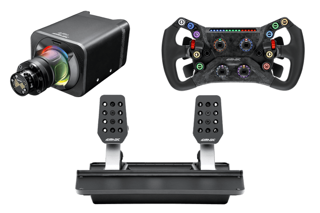 Simagic GT NEO Hub with Alpha EVO Sport 9nm Wheel Base & P500-2 Dual-Sensor 2-Pedal Set