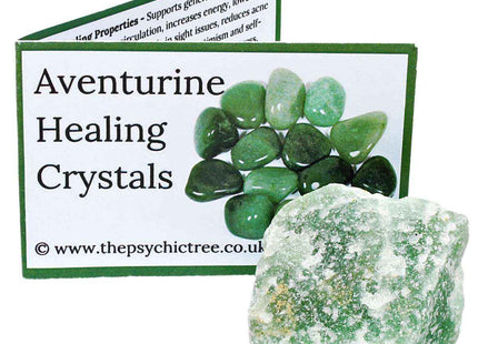 Green Aventurine Rough Crystal & Guide Pack