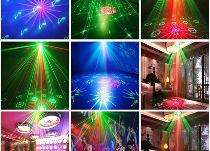 Stage DJ Party Laser Projector Disco Voice Controlled Strobe Lights
