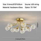 9 stars glass Gold / Three color light