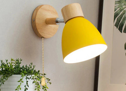 Wooden Wall Lamp With Switch