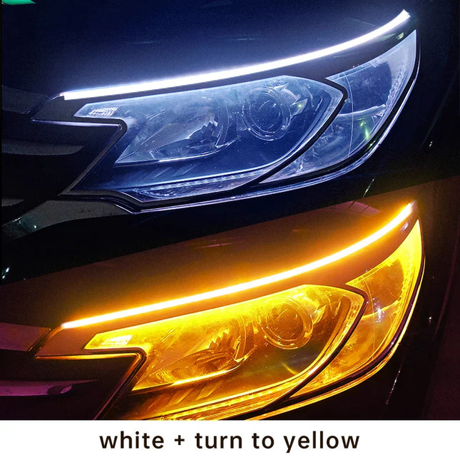 2pcs LED DRL Car Daytime Running Light Flexible Waterproof Strip