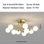 9 white glass Gold / Three color light