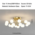 15 white glass Gold / Three color light