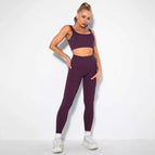 S / u-bra+Leggings-purple red
