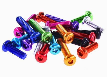 10pc M3x20 7075 Aluminium Button Head Bolts – Hex Socket, Full Thread