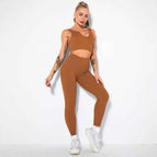 L / v-bra+Leggings-coffee
