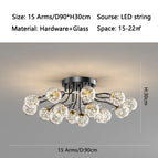 15 stars glass Black / Three color light