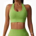 M / green halter bra