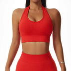 M / Red halter bra
