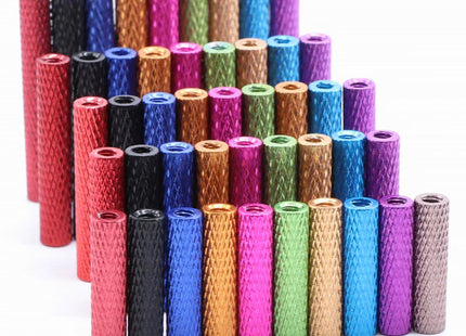 10pc M3 Knurled Standoffs Coloured Aluminium Pack