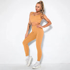 M / u-bra+Leggings-Light Coffee