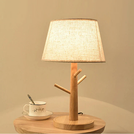 Wooden table lamp fabric lampshade