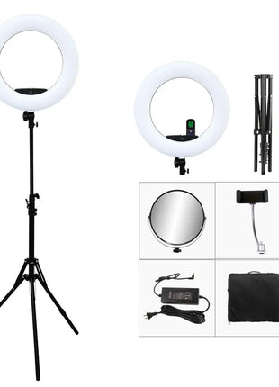 96W Yidoblo FE-480II Dimmable Bi-color Ring Light 480 LED Video Continue Lamp LCD Video lamp Lighting + 2m standing + handbag