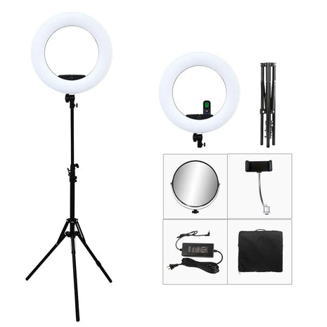 96W Yidoblo FE-480II Dimmable Bi-color Ring Light 480 LED Video Continue Lamp LCD Video lamp Lighting + 2m standing + handbag