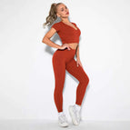 M / v-shirt+Leggings-red