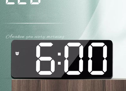 Mirror Digital Alarm Clock Voice Control