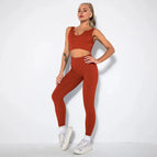 M / v-bra+Leggings-Brick Red