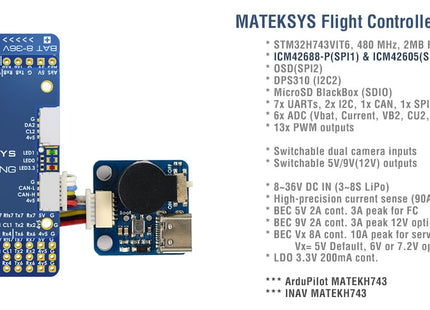 Matek H743 Wing V3 Ardupilot Flight Controller