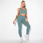 S / v-bra+Leggings-blue grey
