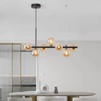 7 Lights-L65xH124cm / Gold light pole / Cognac