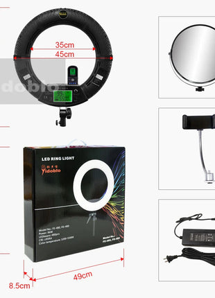 96W Ring Light Photography Led Ring Lamp 2700-10000k With Mobile Holder Tripod Stand Ringlight kit For Live Video Streaming