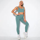 L / u-bra+Leggings-Blue Gray
