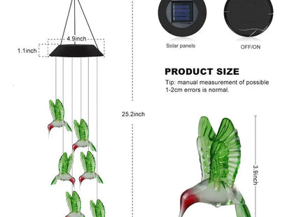 Wind Chime Light Color Changing Waterproof Hanging Solar Light