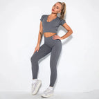 L / v-shirt+Leggings-gray