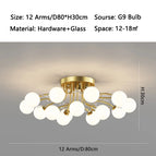 12 white glass Gold / Three color light