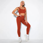 L / u-bra+Leggings-Brick Red