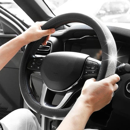 Crystal Car Steering Wheel Cover  PU Leather Auto Accessories Case Car Stylin