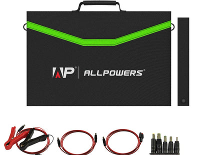 Portable Solar Panel 200W Foldable Waterproof High Efficiency 18V ALLPOWERS