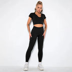 L / v-shirt+Leggings-black