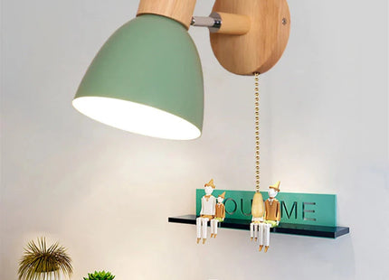 Wooden Wall Lamp With Switch
