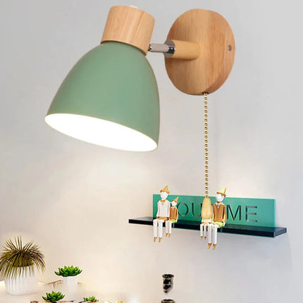 Wooden  Wall Lamp With Switch Modern Wall Sconce