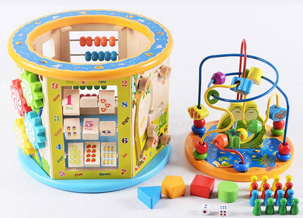 Multi-functional Wooden Gaming Treasure Box Toy, Multi-functional