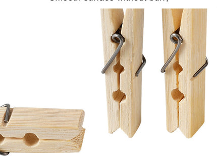 100pcs Multi-function Mini Bamboo Clothes Photo Paper Peg Clothespin Laundry Hanger Clip, Bamboo